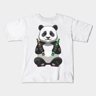 Panda Pupil Crayons School Kids T-Shirt